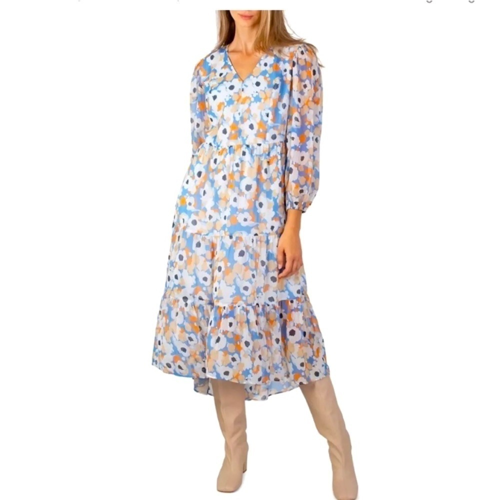Joie Floral Maxi Dress - Blue, Orange, White